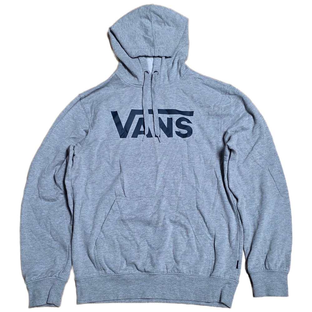 Vans Classic Logo Pullover Hoodie Men's Small Gray Hooded‎ Sweatshirt